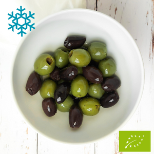 Olives Cocktail Vertes & Violettes entières bio - saumure (3kg)