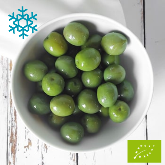 Olives vertes entières bio cal 14/16 - saumure (3kg)