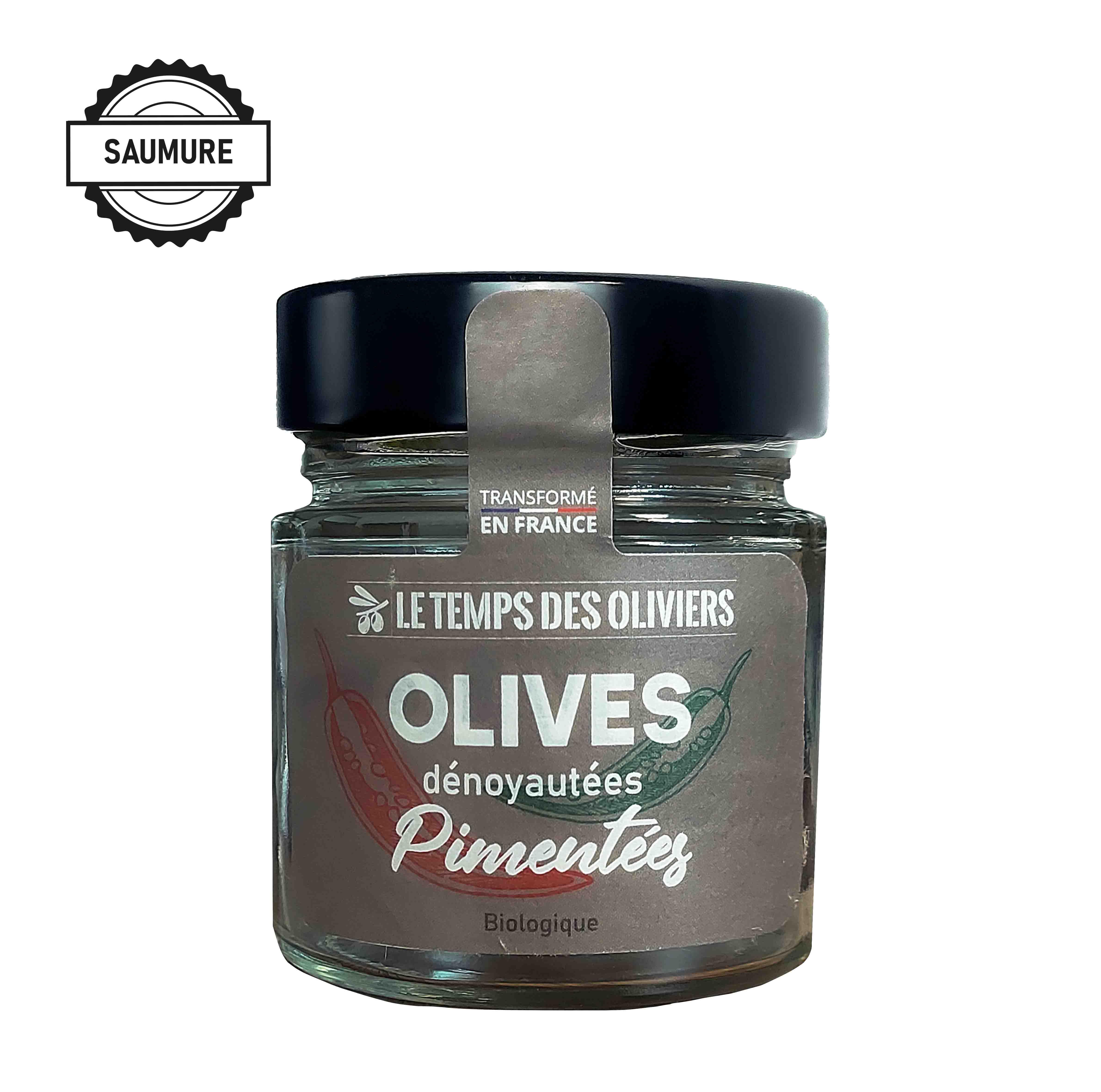 Bocal 90g - Olives cocktail pimentées bio (lot de 12)