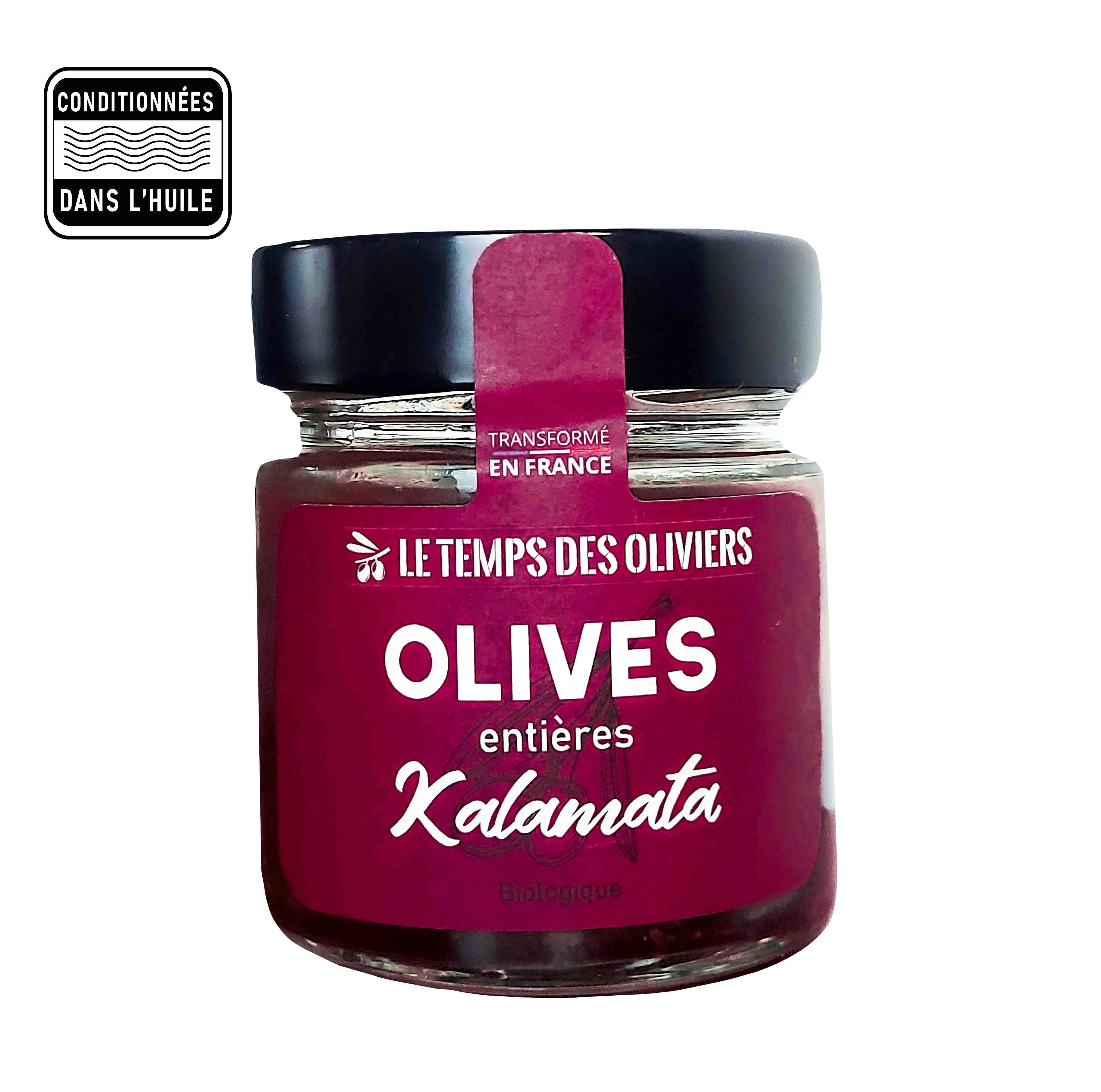 Bocal 180g - Olives Kalamata entières bio (lot de 12)