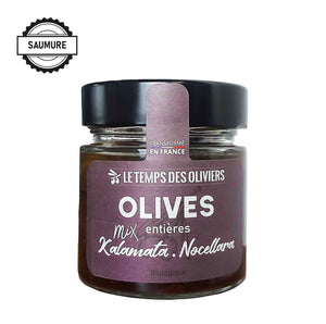 Bocal 110g - Olives Mix Kalamata / Nocellara entières bio (lot de 12)