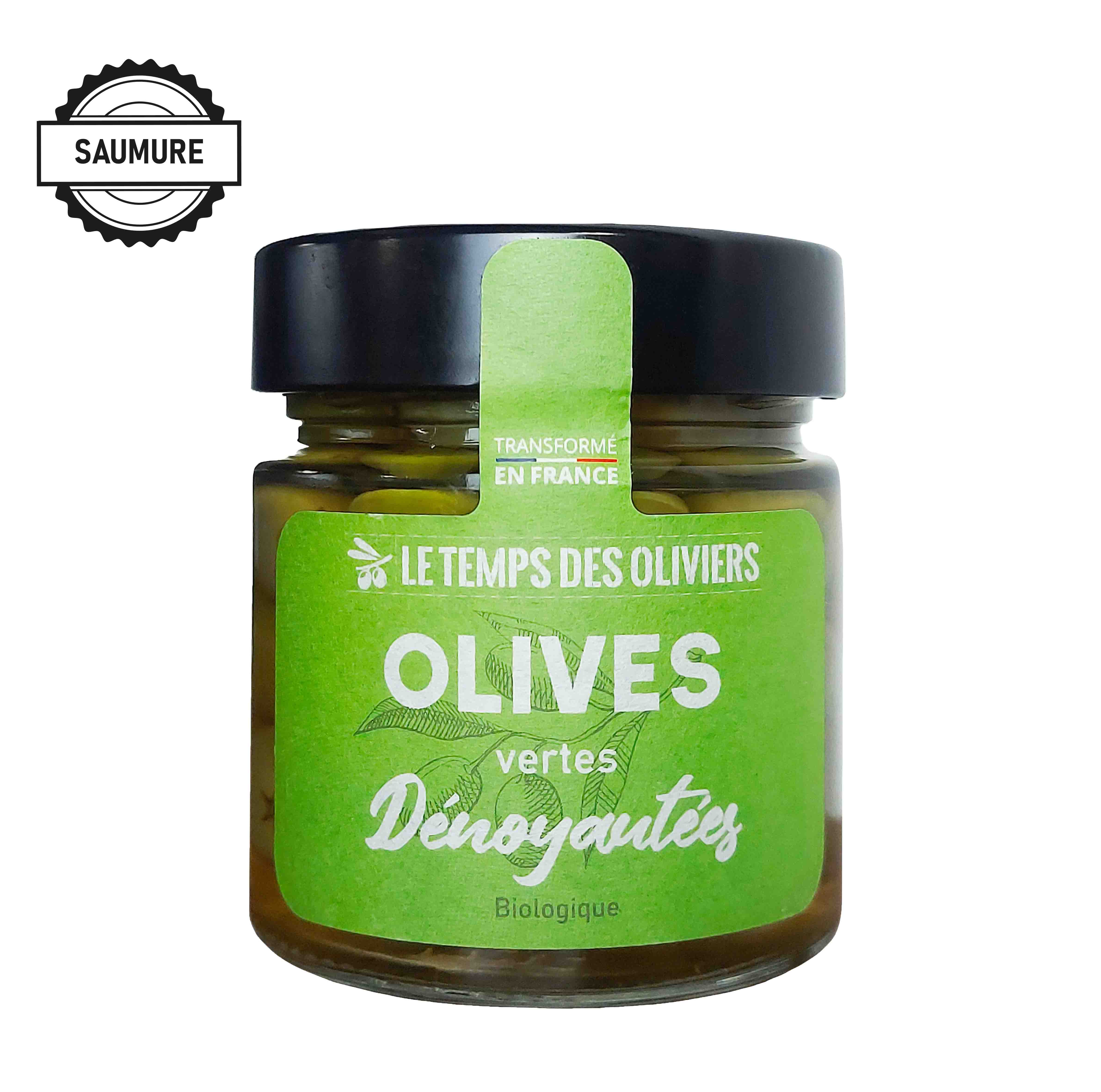 Bocal 90g - Olives vertes dénoyautées bio