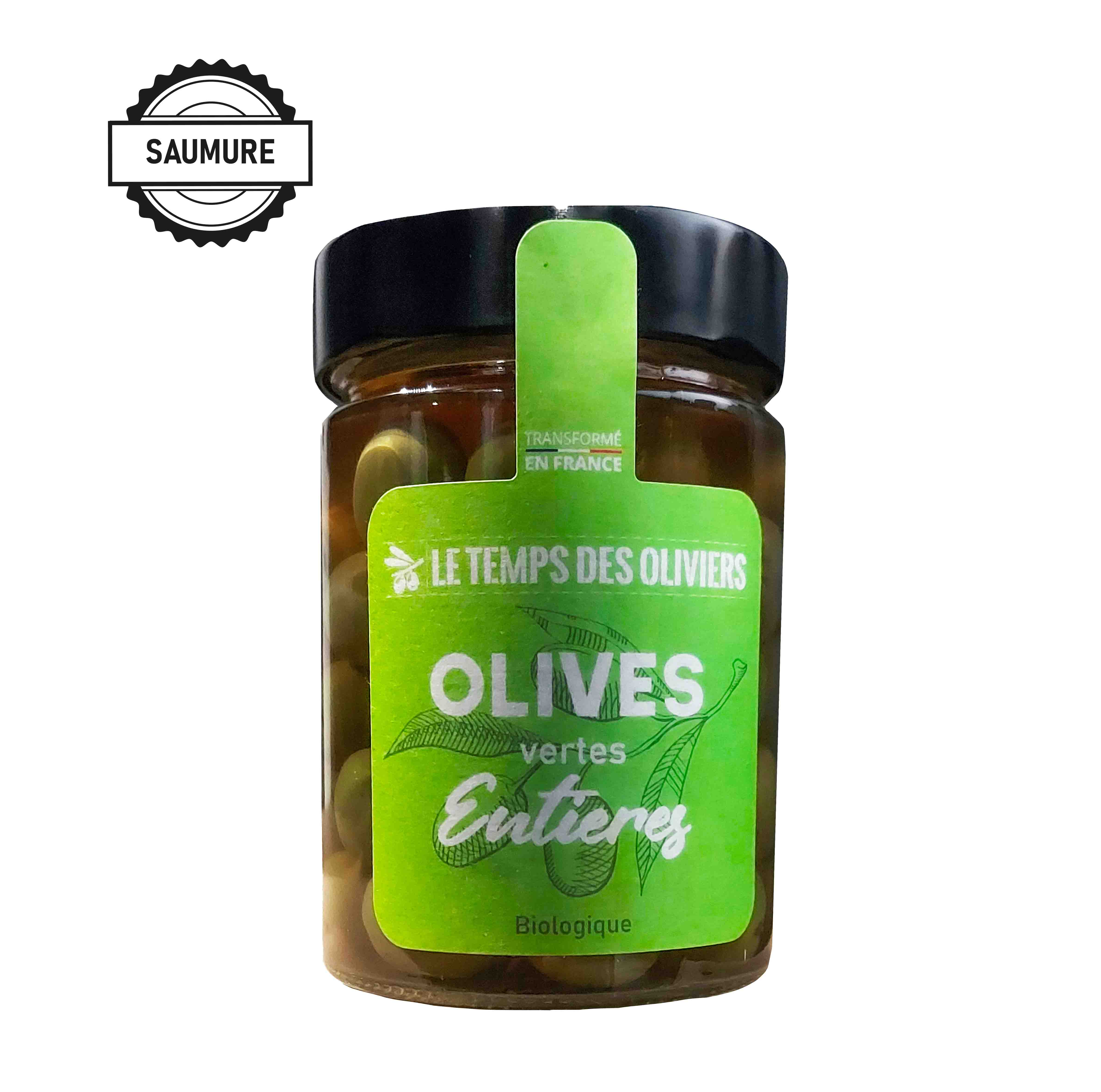 Bocal 180g - Olives vertes entières bio (lot de 12)