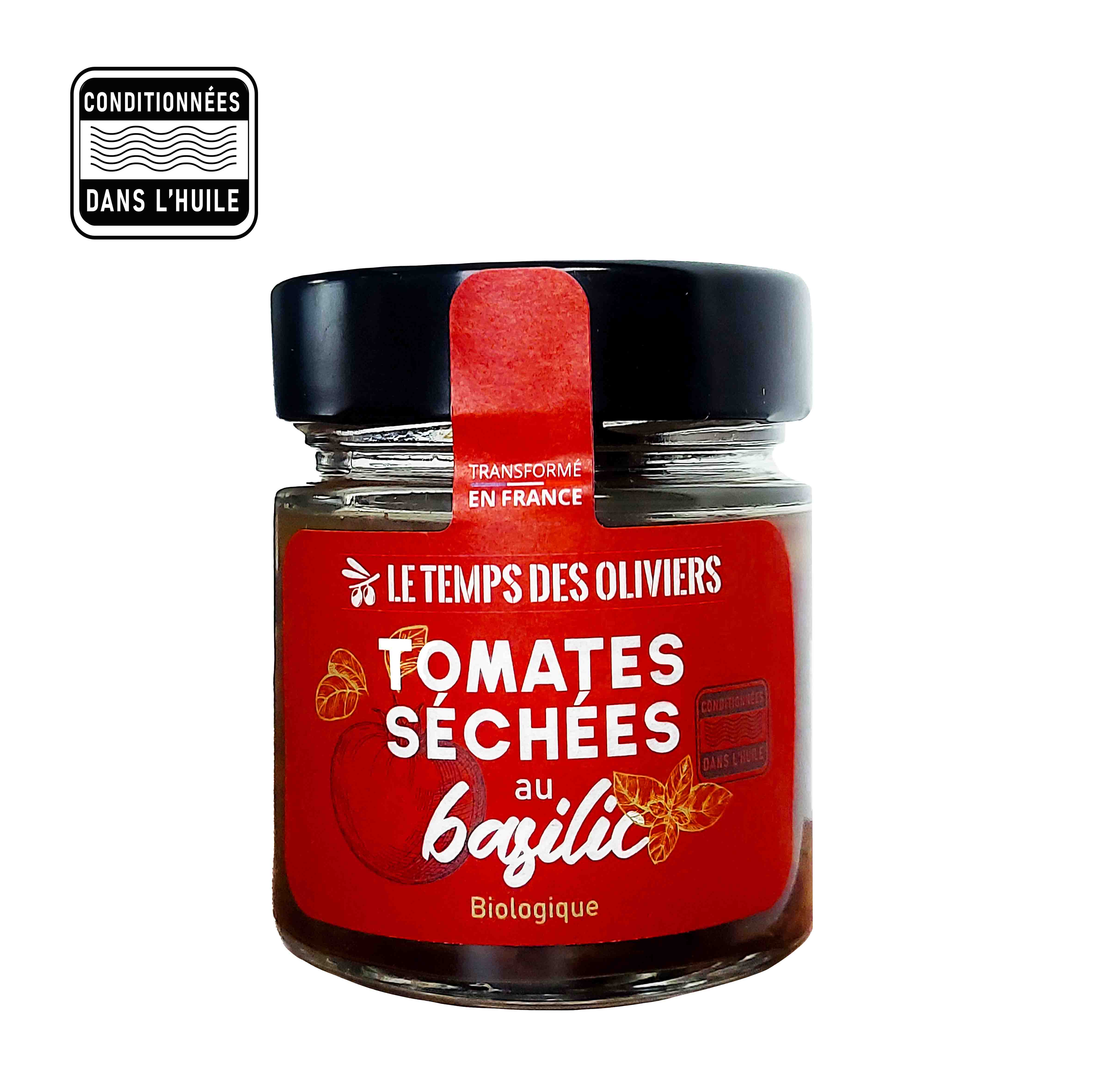 Bocal 200g - Tomates séchées au basilic bio (lot de 12)